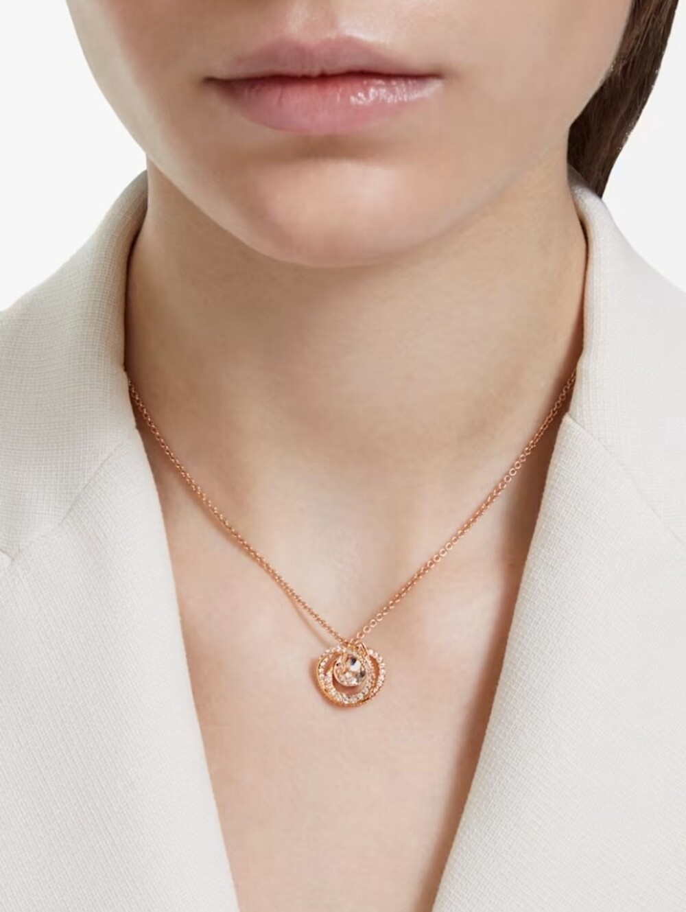 Swarovski Generation Pendant White, Rose Gold-Tone Plated- Excellent Condition
